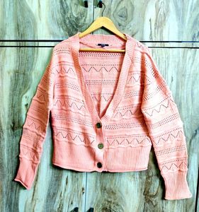 Peach Colour Designer Cardigan Size-40-42