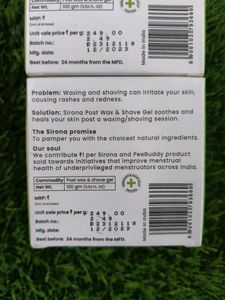 Sirona Aloe Vera Post Wax&amp; Shave Gel