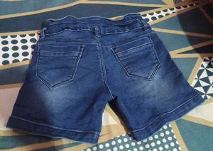 Girls Denim Shorts with Bow Detail