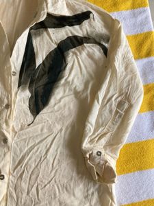 Vintage Leaf Print Button-Down