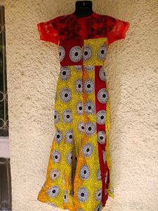 Red &amp; Yellow Patterned African style Dress