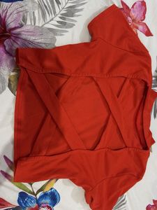 Coral Backless Top