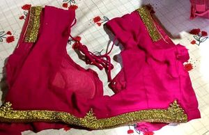 Pink Embellished Saree