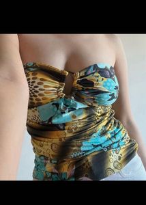 Combo: Green Sequins &amp; Exotic Top