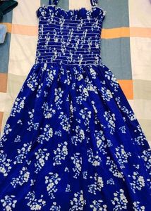 Cute Blue Knee Length Frock