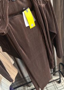 Brown Plisse Co-ords Set | M size