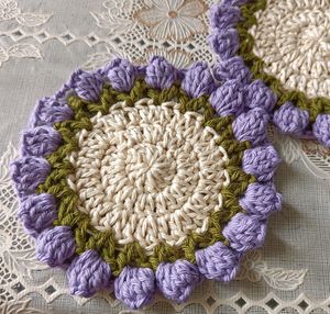 2pcs Crochet Tulip Tea Coaster Set