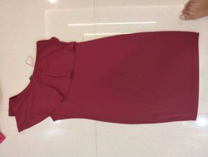 Burgundy One-Shoulder Dress
