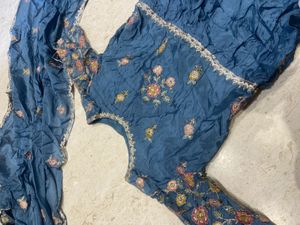 blue gown with dupatta