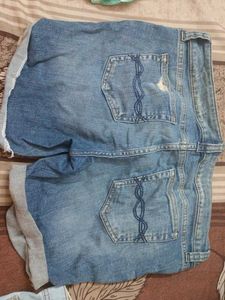 Distressed Denim Shorts
