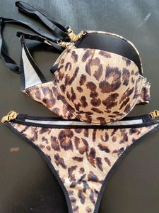 Leopard Print  Bra Panty Set