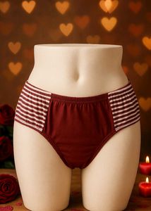 Maroon Colour Fancy Panty Stripped