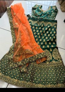 Green Embroidered Lehenga Choli