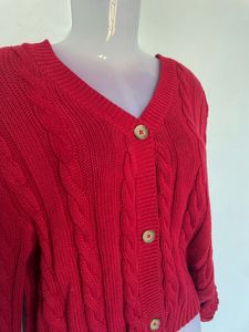 Red Knit Cardigan