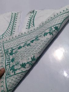 Combo Of 2 Neck Embroidery Patches White RamaGreen