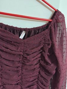 Burgundy Long Sleeve Top