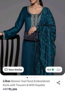 Teal Embellished Salwar Kameez