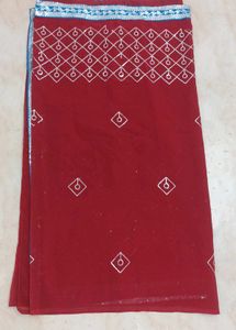 Maroon &amp; Silver Saree