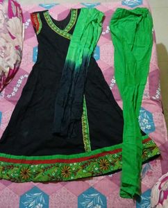 Embroidered Black Angrakha Kurti