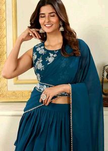 **Ruffle Sarees With Belt**