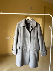 Elegant Gray Wool Blend Coat