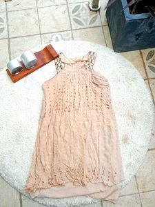 Blush Laser Cut Sleeveless Dress
