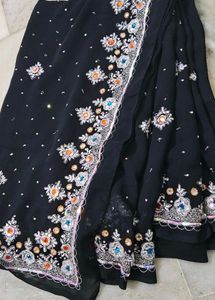 Very Beautiful Work 😍 Saree 🥻 Black Color