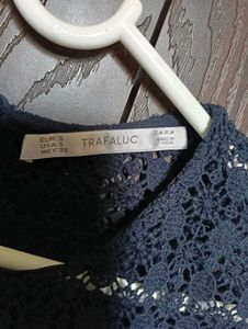 Navy Blue Lace Top