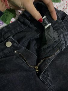 shine charcoal black jeans mom fit
