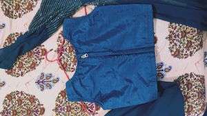 Elegant Teal Embellished Indian Outfit