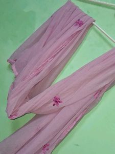 Pink Embroidered Dupatta