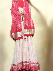 Elegant Red &amp; Beige Lehenga Set