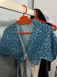 Floral Tie-Front And Back Top