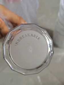 Unbreakable Plastic Glass Cups &amp; Red Lid