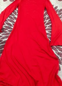 Red Maxi Dress with Slit