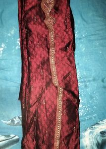 Maroon Embroidered Kurta Set