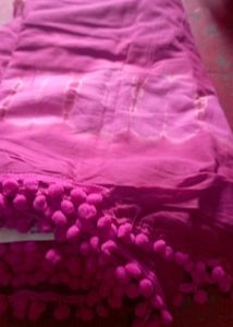 New Babypink Mulmul Cotton saree