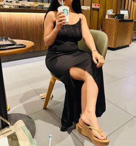 Sleek Black Slit Gown