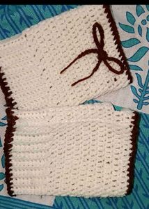 Crochet Fingerless Gloves with Bow