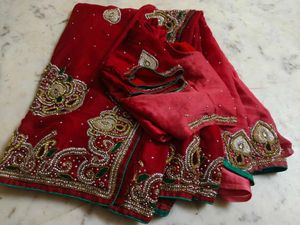 Red ♥️ Saree With Blouse ✨🔥