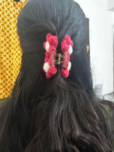 Crochet Flower Hair Clip