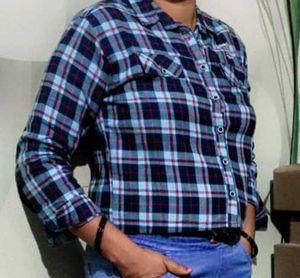 Blue &amp; Black Plaid Flannel Shirt