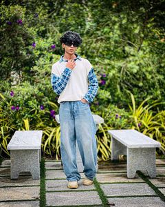 Baggy Jeans &amp; Layered Top all size