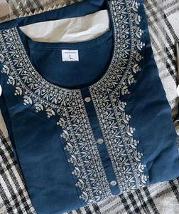 Sea green Kurti Set For Women