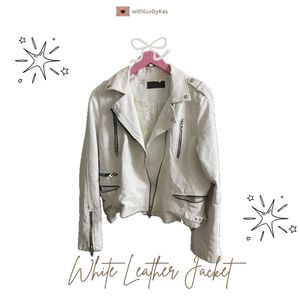 White Maximal Leather Jacket