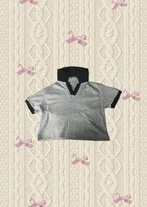 Vintage Grey Contrast Polo Shirt