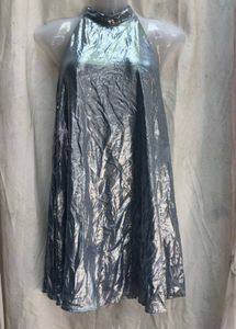 121212. Shiny Silver Mini Dress