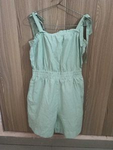 Green White Romper