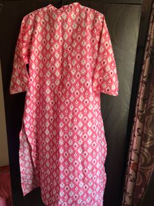 Stylish Pink Printed Kurta Set