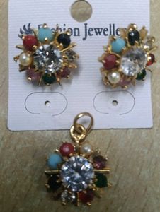 Sparkling Multicolor Earring Set